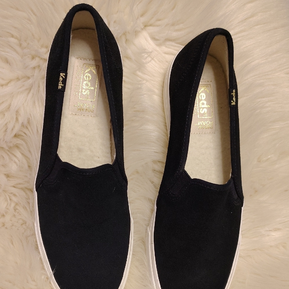 Keds Classic Black Canvas Slip-Ons